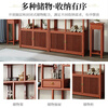 Vientiane cypress solid wood Duobao Pavilion ancient rack Chinese tea storage rack elm partition ornaments office tea room storage display cabinet two doors and one bucket ancient rack single (left) rosewood colored ancient rack solid wood