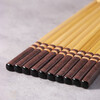 Natural bamboo high-end chopsticks for home use new non-slip and high temperature resistant Chinese kitchen tableware bamboo chopsticks 20 pairs of elegant striped bamboo chopsticks upgraded chopstick heads