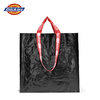 Dickies casual shoulder shopping bag woven bag portable snakeskin bag large capacity storage foldable environmentally friendly bag black