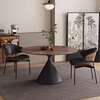 Mu Cen simple mid-century style round solid wood dining table small apartment modern minimalist parquet round table negotiation home dining table walnut color one table and four chairs with dining set 120cm
