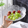Baijie glass transparent ice pattern fruit plate for home living room light luxury candy nut snacks dried fruit storage tray large size