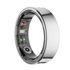 MUYKUY smart ring ring with charging compartment, heart rate, blood oxygen saturation, pressure, sleep, non-sense wearing, smart wearable brush, TikTok short video control, music e-book game, Silver 11#