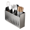 Gun gray stainless steel chopstick barrel storage box chopstick cage wall-mounted knife rack storage rack without punching knife storage rack gun gray three chopstick barrels-with water box