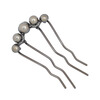 Gemeng U-shaped hairpin hairpin hair artifact hairpin pearl four-tooth comb U-shaped clip ball hair comb 2 pack 2 pieces
