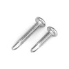 Thousand speed wheel 410 stainless steel flat head hexagonal drill tail screws self-tapping self-drilling dovetail wire color steel tile screws M5.5*25 100 pieces 410