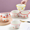 New ceramic tableware Japanese-style creative wide-rimmed bowl for home use, wishing for peace, exquisite and cute rice bowl, wishing for two bowls, random pattern