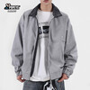 Popeye cleanfit lapel flight jacket men's autumn and winter casual versatile baseball jacket DJ06 gray L