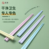 Macaron alloy chopsticks for one person, one chopstick, healthy meal-sharing, high-temperature-resistant chopsticks for home use, 10 pairs, high-end, 5 pairs of octagonal macaron chopsticks