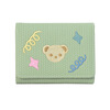 Chajin small fresh wallet women's short 2025 new student cute bear star embroidery multi-card slot card holder coin clip bear star embroidery off-white