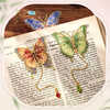 Left World Butterfly Metal Bookmark Retro Oil Painting Bookmark Classical Chinese Style High-end Exquisite and Practical Birthday Gift for Girls Gifts Whole Class Reward Gifts Forbidden City Cultural and Creative Souvenirs Four Packs Gift Box No Specifications