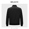 Brloote Shopping Mall Same Style Men's Cotton Jacket Lightweight, Wear-Resistant and Easy to Care Retro Sports Baseball Collar Cotton Jacket for Men Black L (175/96A)