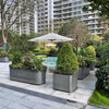 Outdoor stainless steel flower box combination square flower pool sample house display center flower trough flower pot commercial street iron art 60*width 40*height 50cm-galvanized sheet