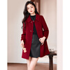 Time Past velvety woolen 25 winter design sense for daily wear niche petite women's coat 11 red S