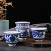 Fantasy blue and white porcelain 5-piece spirit cup, household small wine cup, Chinese-style ceramic white wine cup, sacrificial offering wine cup, blue and white dragon pattern 20ml small wine cup, 5 pieces