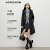 Red sleeve MIU college style woolen coat 2025 winter new women's hooded temperament mid-length double-sided woolen coat dark gray 080 XS