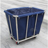Hotel linen cart, room service cart, stainless steel trolley, laundry room, hotel cleaning cart, storage cart, eight-tube disassembly rectangle_blue cloth bag_enhanced version