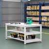 Factory workbench warehouse express packaging table packaging table workshop assembly line operating table cutting table large table default whitening frame + white surface