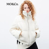 MO&Co. Autumn 90% duck down large lapel double zipper short down jacket