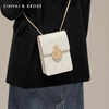 CinvaiKrose small c&k mobile phone bag women's cross-body 2025 new style bag genuine leather chain small shoulder bag off-white Beige Mother's Day gift practical for mom