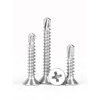 Thousand speed wheel 410 stainless steel cross countersunk head drill tail screw self-tapping self-drilling flat head dovetail screw color steel tile screw M4.2*19 100 pieces 410