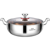 Xinmeihao 316 stainless steel soup pot household extra thick double-ear pot one-piece hot pot large capacity commercial induction cooker gas 316 stainless steel soup hot pot 32cm