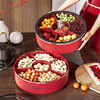 Axco New Year's Wedding Engagement Fruit Plate High-End Exquisite High-Looking Fruit Plate for Living Room and Tea House Fruit Snacks and Dried Fruit Storage Box 360 Rotation丨Chinese Red-Single Layer
