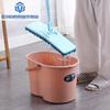 Manual squeezing bucket, hand-pressed floor mopping bucket, plastic rotating water twisting single bucket, old-fashioned mop bucket V1H1SN8791 orange pink E