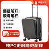 One s Member Covestro PC front-opening boarding suitcase male and female student travel password trolley case dark gray 20 inches