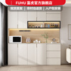 Fuhu cream style solid wood sideboard against the wall integrated living room wine cabinet multi-functional storage kitchen cabinet customization thickened T1 80*40*240cm delivery to home package installation