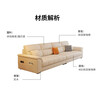 Suizhi government subsidizes 2025 new cream style chaise seat L-shaped leather sofa home living room straight-row leather art sofa wear-resistant cat claw leather sponge cushion 2.4 meters large three-seat + corner chaise seat