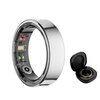 MUYKUY smart ring ring with charging compartment, heart rate, blood oxygen saturation, pressure, sleep, non-sense wearing, smart wearable brush, TikTok short video control, music e-book game, Silver 11#