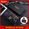 Banyanu New Product 2025 New Women's Wallet Women's Long D-Buckle Large Capacity Personalized Painted Women's Cowhide Wallet Color Rose-Anti-Theft Brush