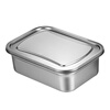 Fat Donglai high-end 316 stainless steel crisper commercial storage sauce box leak-proof refrigerator sealed lunch box with lid 1.8 liter crisper (with steel lid) 6#