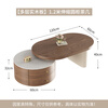 Zuo Ke Zuo's home antique solid wood retractable coffee table living room household small apartment 2025 new retro high-end light luxury tea table combination solid wood thick round retractable coffee table 120cm