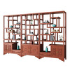 Vientiane cypress solid wood Duobao Pavilion ancient rack Chinese tea storage rack elm partition ornaments office tea room storage display cabinet two doors and one bucket ancient rack single (left) rosewood colored ancient rack solid wood