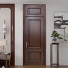 Solid wood door bedroom door walnut log painted door pure solid wood high-end wooden door room door interior door set door walnut pure solid wood log painted door A