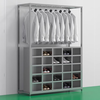 Baigang stainless steel clothes and shoes integrated cabinet dust-free and sterile purification workshop hangers factory workshop laboratory shoe cabinet coat and hat 201 clothes and shoes integrated 15-grid shoe cabinet