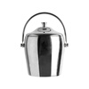 Internet celebrity ice bucket household stainless steel double-layer ice bucket filled with ice red wine champagne bucket storage ice storage bucket small + ice clip silver