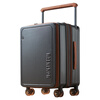 Langke German front side opening suitcase 20-inch boarding case expandable large capacity wide trolley travel suitcase 24 men and women gray coffee prologue ice skating transparent wheel-2025 new model 20 inches can be boarded on the plane, suitable for 7-10 days of travel