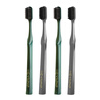 Japanese and windy Binchotan carbon soft bristle toothbrush small head cleans teeth and protects gums new and old random hair small head soft bristle toothbrush gray * 2 + green * 2