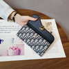 Kangaroo (KANGAROO) Women's Wallet New European and American Women's Small Wallet Women's Long Three-fold Student Korean Coin Purse Women's Card Holder Black (Dio Long)