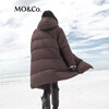 MO&Co. Waterproof detachable hooded long down jacket for women