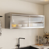 Kitchen rack stainless steel wall-mounted wall-mounted cabinet hanging wall storage sliding door cabinet second floor length 70 width 35 height 70 wall-mounted storage rack with door