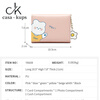 Casa-kupsCK Japanese and Korean small fresh printed short folding women's small wallet mini fashion trendy cute student small wallet 8608 pink