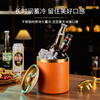 Ye Yu handle stainless steel 3L ice bucket double-layer insulated ice bucket lunch box bar beer bucket with portable straight double-line steel