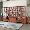 Vientiane cypress solid wood Duobao Pavilion ancient rack Chinese tea storage rack elm partition ornaments office tea room storage display cabinet two doors and one bucket ancient rack single (left) rosewood colored ancient rack solid wood