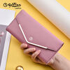 Goldlion Wallet Women's 2025 New Ladies Casual Fashion Long Cowhide Clutch Bag Mobile Coin Purse Birthday Gift Pink