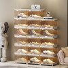 Shoe box foldable large capacity installation-free shoe box floor-standing transparent multi-layer storage rack creative shoe cabinet rack high quality - brown six layers