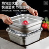 Luohua stainless steel drain basket set rice sieve draining oil washing vegetable punching basin steamed bun basket household commercial square basin drain basin combination 34cm basin + basket deepened and thickened quick draining