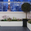 Light flower box outdoor balcony terrace courtyard planting box stainless steel wrought iron finished partition indoor luminous flower bed luminous white length 100*width 30*height 40cm